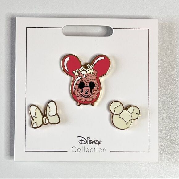 Mickey & Minnie Mouse Popcorn Flair Pin 3-pc Set Disney NEW - Picture 1 of 6